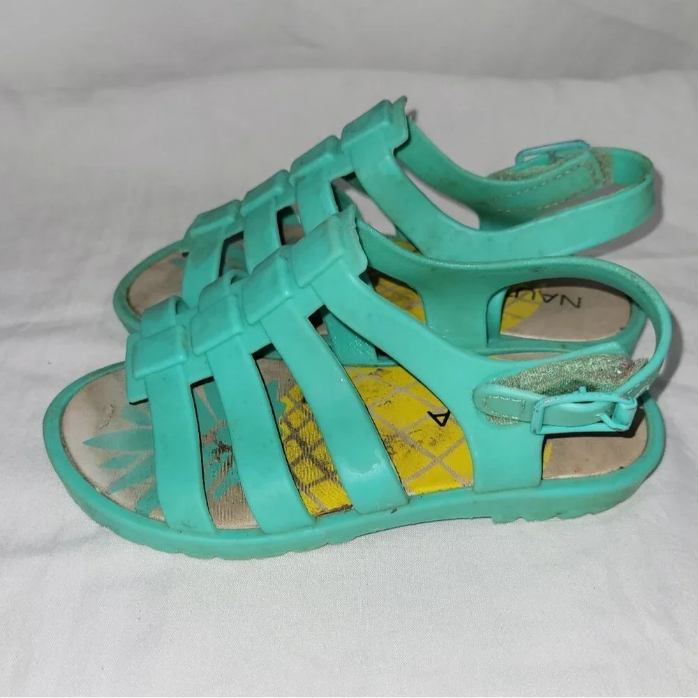 Nautica size 8 toddler girl blue green jelly water play sandals